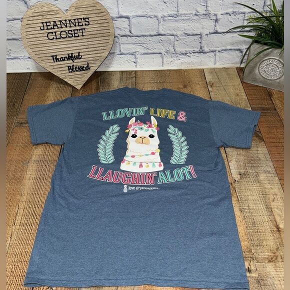 LOVE & PINEAPPLES Llama Shirt - Picture 1 of 7